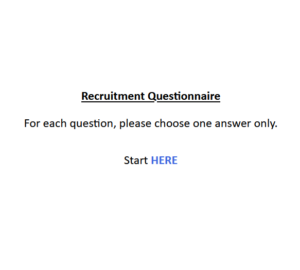 Recruitment Questionnaire